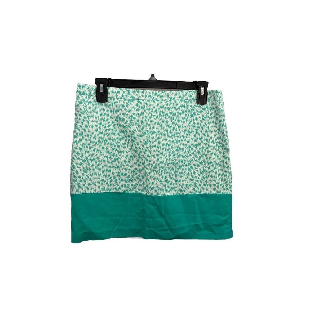 Michael Kors Aqua Leopard Pencil Skirt Women 4 Lined